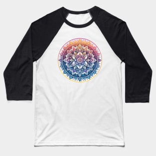 Serenity Mandala 1 - Purple and Orange Baseball T-Shirt